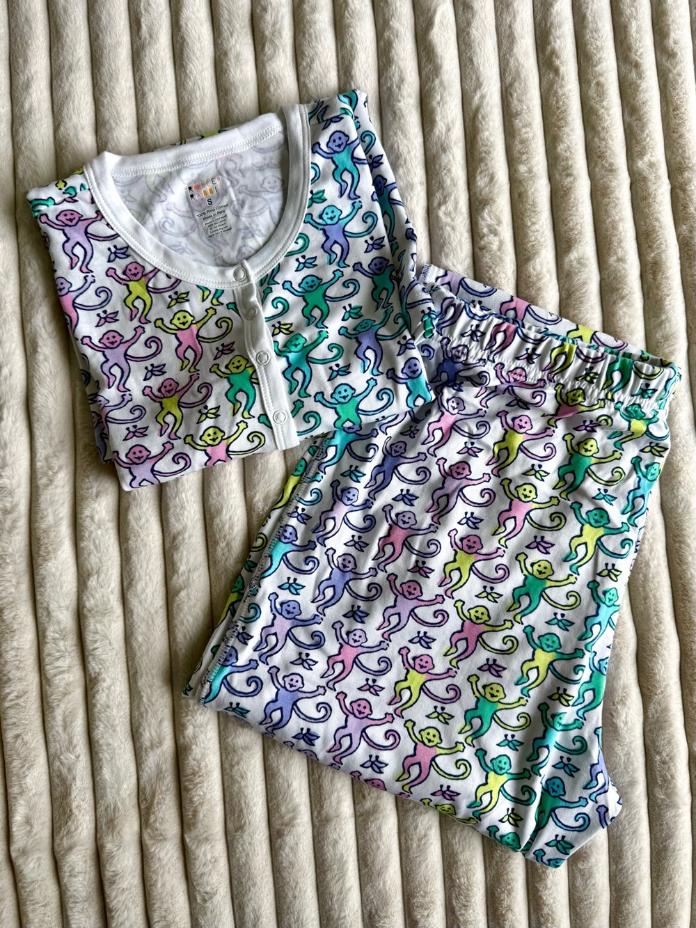 Roller Rabbit Disco Monkey Pajama Set – Limited Edition Mermaid Print | S | NWOT